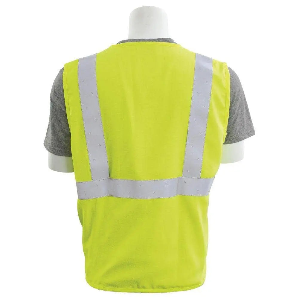 ERB - Class 2 Inherently Flame Resistant Safety Vest, Hi Vis Lime - Becker Safety and Supply