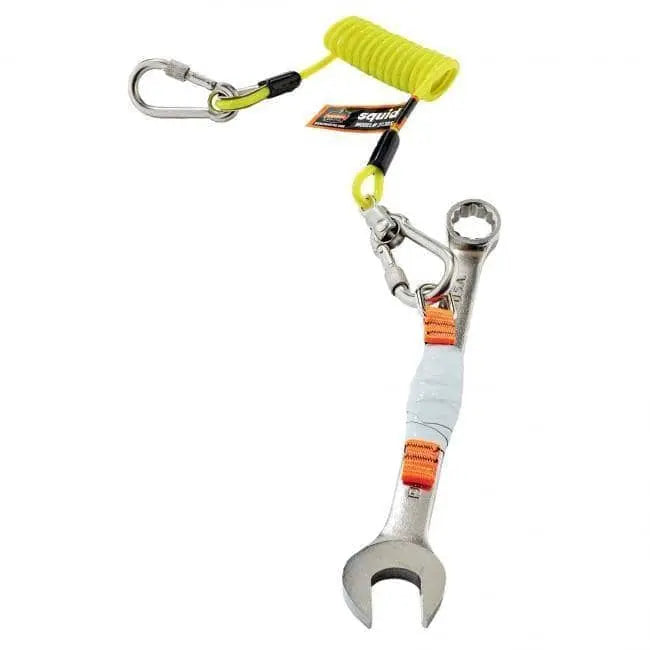 ERGODYNE - SQUIDS 3180 Tool Tethering Kit 2lb - Kit includes: 4.5" Web Tool Tails (6-pack), Self-Adhering Tape, Coiled Lanyard - Tether up to six 2 lb tools - Becker Safety and Supply