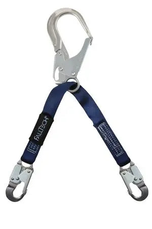 FALLTECH - Rebar Positioning Assembly - Aluminum Rebar Hook with 2.5" Gate Opening; Aluminum Snap Hooks; Two-layer Jacketed Web for Wear Resistance - 24" - Becker Safety and Supply