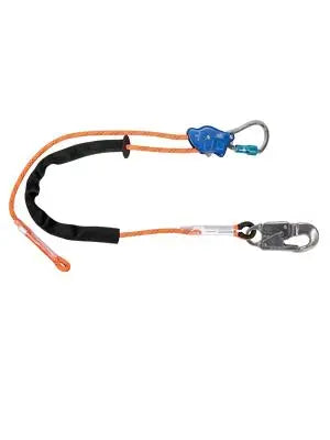 FALLTECH - TowerClimber® Adjustable Rope Positioning Lanyard - Aluminum Auto-locking Rope Adjuster; Aluminum Integral Adjuster Carabiner; Aluminum Snap Hook Harness Connector; Abrasion resistant sleeve; Durable kernmantle rope - 6.5' - includes Gear Bag - Becker Safety and Supply