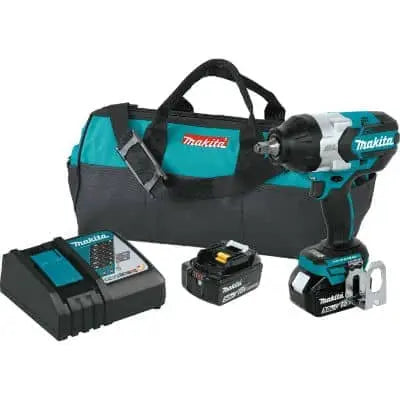 MAKITA - 18V LXT Lithium-Ion Brushless
Cordless High Torque 1/2‚Äù Sq. Drive
Impact Wrench Kit w/ Friction Ring Anvil,
var. spd., rev., L.E.D. Lights, bag (5.0Ah) - Becker Safety and Supply