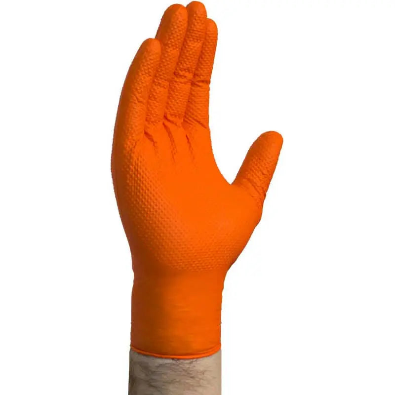 Gloveworks - Disposable Nitrile, Gloves, 8 mil, Orange - Becker Safety and Supply