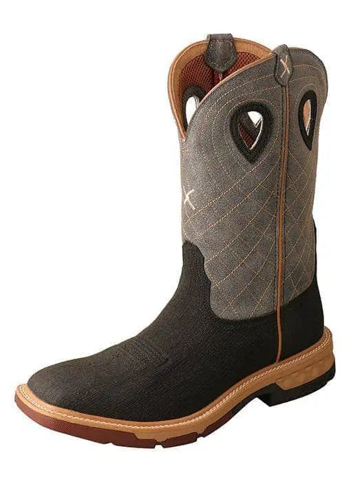 TWISTED X - Mens‚ 12Alloy Toe Western Work Boot with CellStretch, Rubberized Charcoal/Grey - Becker Safety and Supply