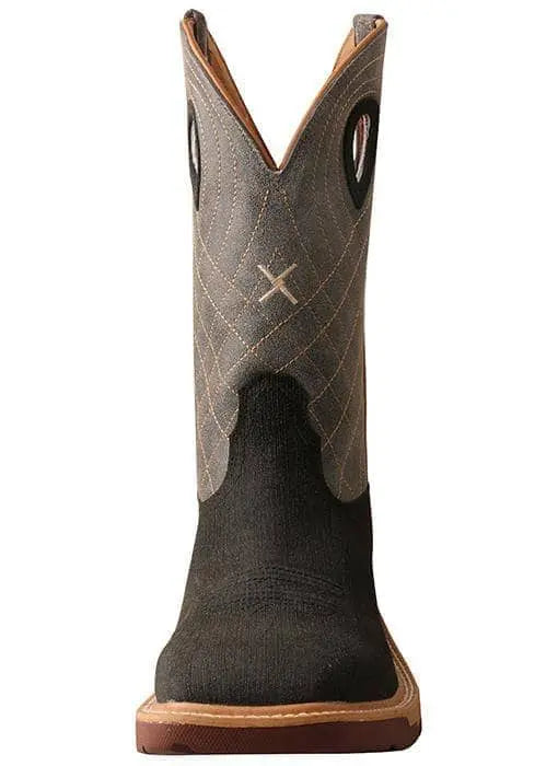 TWISTED X - Mens‚ 12Alloy Toe Western Work Boot with CellStretch, Rubberized Charcoal/Grey - Becker Safety and Supply