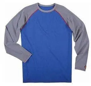 WRANGLER - FR Baseball T-Shirt, Blue/Grey - Becker Safety and Supply