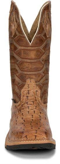 JUSTIN BOOTS - Derrickman Safety Toe, Caramel Croc Print - Becker Safety and Supply