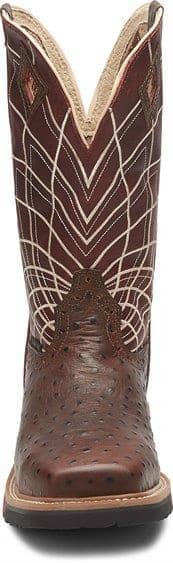 JUSTIN - Derrickman Safety Toe, Brown Ostrich Print - Becker Safety and Supply