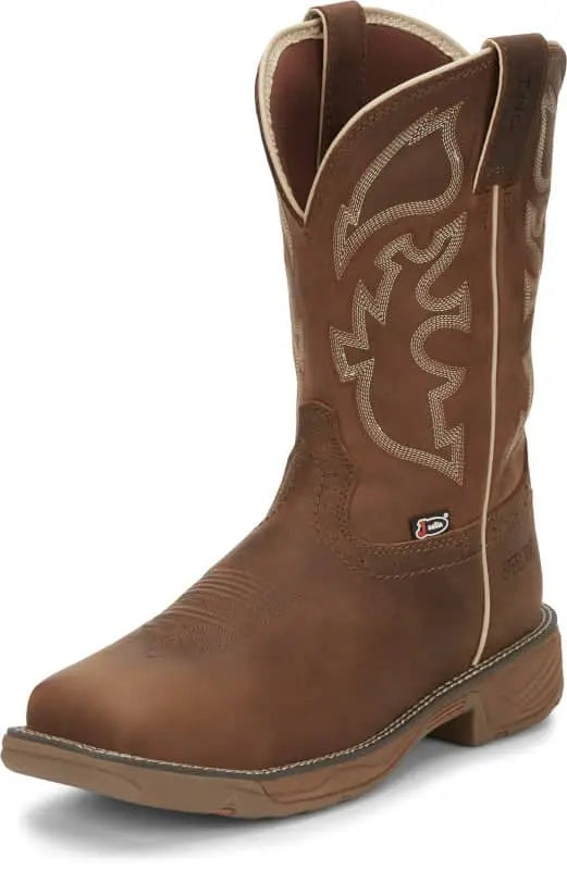 JUSTIN -Mens Stampede Rush Waterproof Work Boot, Steel Toe - Becker Safety and Supply