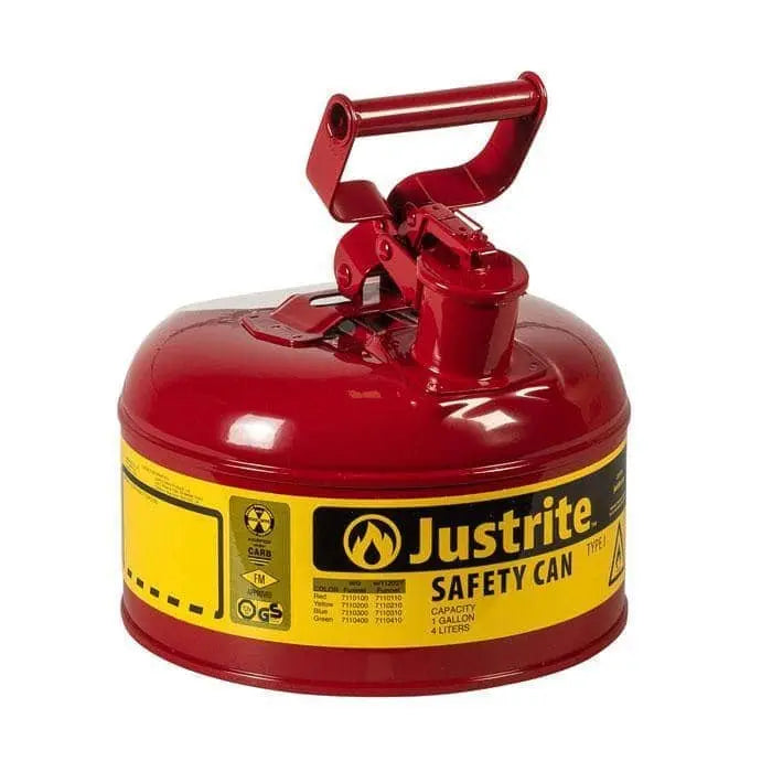 JUSTRITE - 1 Gallon Red Safety Can - Becker Safety and Supply