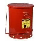 Justrite - Oily Waste Can, 21 Gallon, Foot Operated Self Closing Cover, Red - Becker Safety and Supply