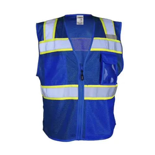 KISHIGO - ENHANCED VISIBILITY
3 POCKET MESH VEST, ROYAL BLUE - Becker Safety and Supply