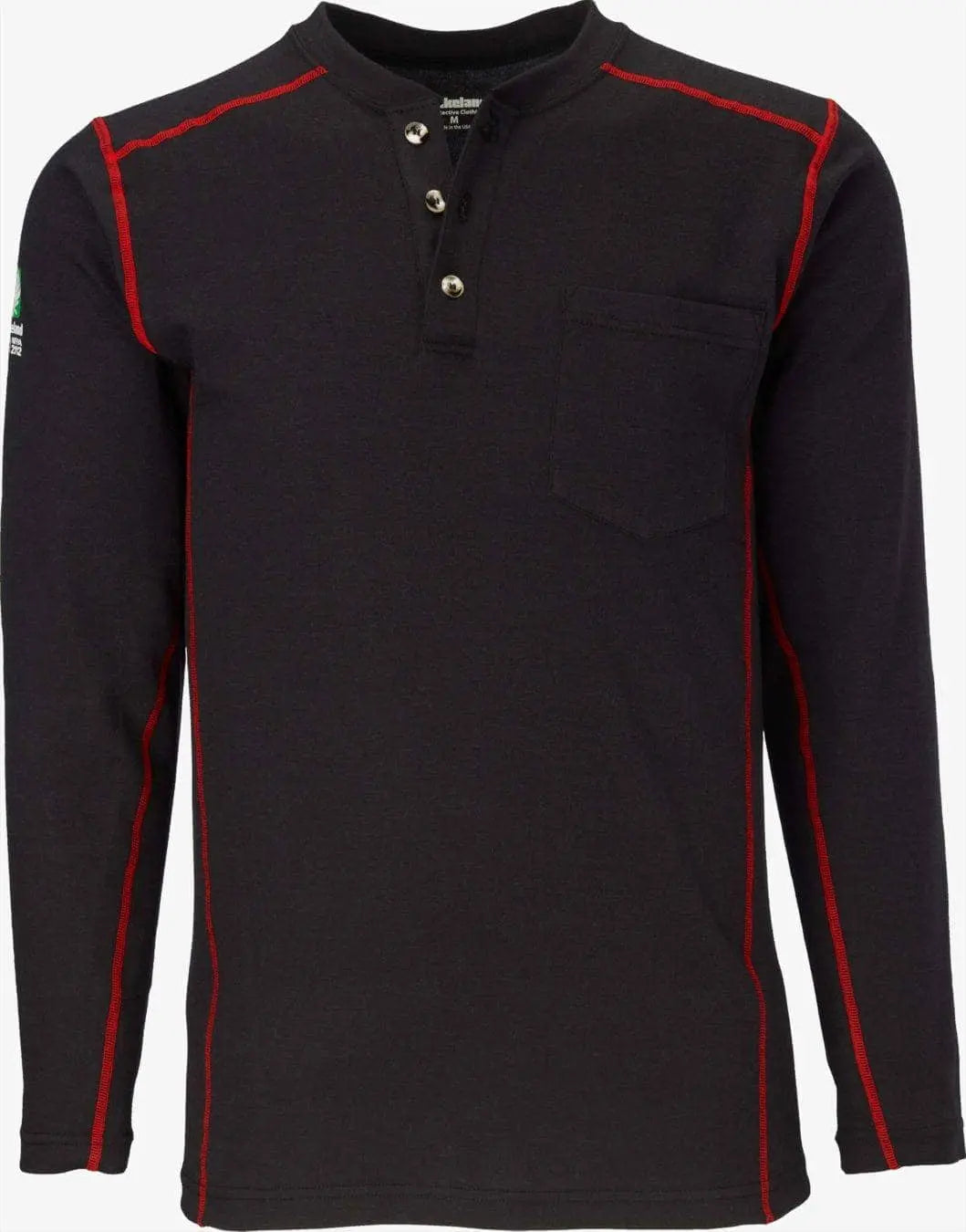 LAKELAND FR - High Performance FR Long Sleeve Henley, Black - Becker Safety and Supply