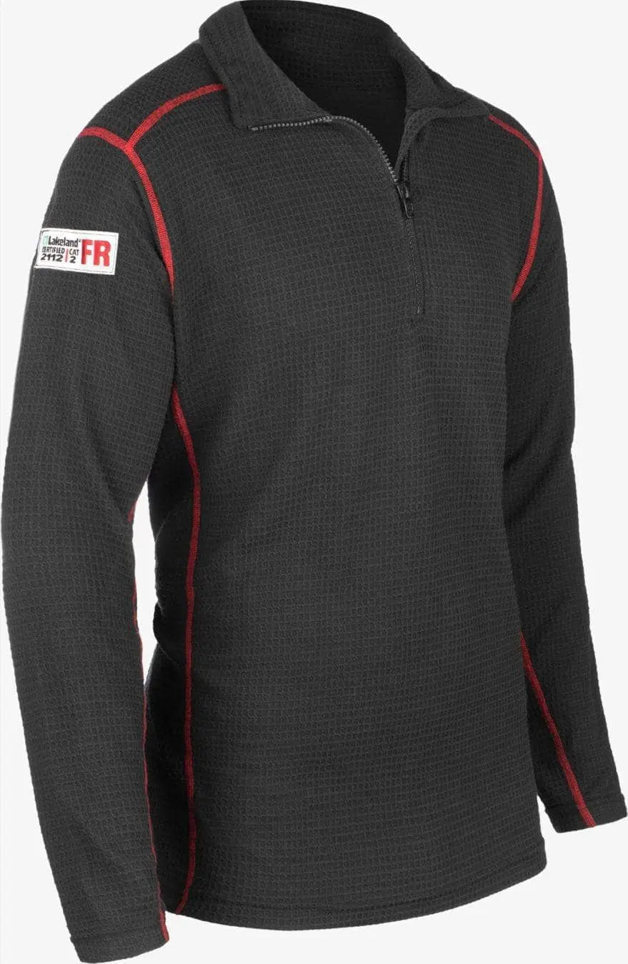 LAKELAND - High Performance FR Waffle Quarter Zip Jacket, Black - Becker Safety and Supply