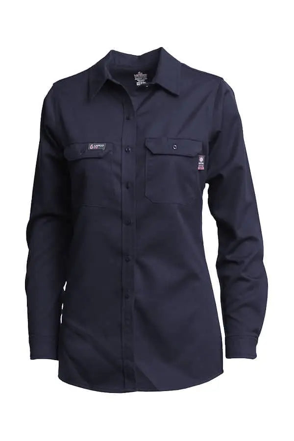 LAPCO - Ladies FR Uniform Shirt, 7oz. Westex® UltraSoft AC, Navy - Becker Safety and Supply