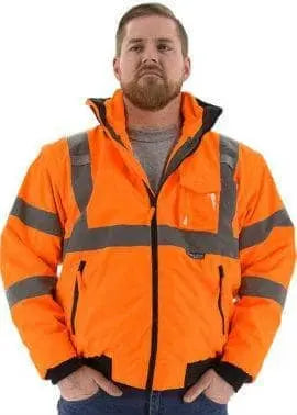 MAJESTIC - 8-in-1 Waterproof Bomber Jacket Hi Viz ORANGE - Becker Safety and Supply