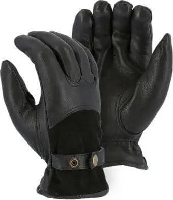 MAJESTIC - Winter Lined Deerskin Drivers Glove with Reversed Back Leather Strap - Becker Safety and Supply