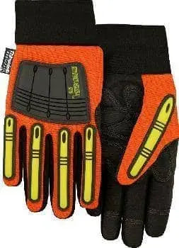 MAJESTIC - Winter Lined Knucklehead X10 Armor Skin Mechanics Glove with Impact Protection, Orange - - Becker Safety and Supply