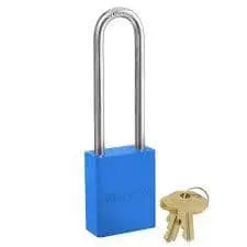 MASTER LOCK - Powder Coated Aluminum Safety Padlock - 6835 Series - Keyed Alike - 3" Shackle - Blue - Becker Safety and Supply