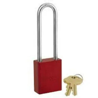 MASTER LOCK - Powder Coated Aluminum Safety Padlock - 6835 Series - Keyed Alike - 3" Shackle - Red - Becker Safety and Supply