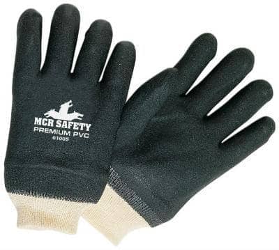 MCR SAFETY - Double Dip Sandy Black Premium PVC Interlock Lined Actifresh Treated Knit Wrist - Becker Safety and Supply