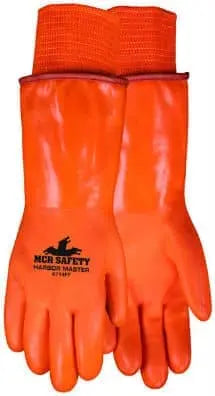 MCR SAFETY - Harbor Master Double Dipped PVC Foam and Polar Fleece Lined 14in, Orange - Becker Safety and Supply