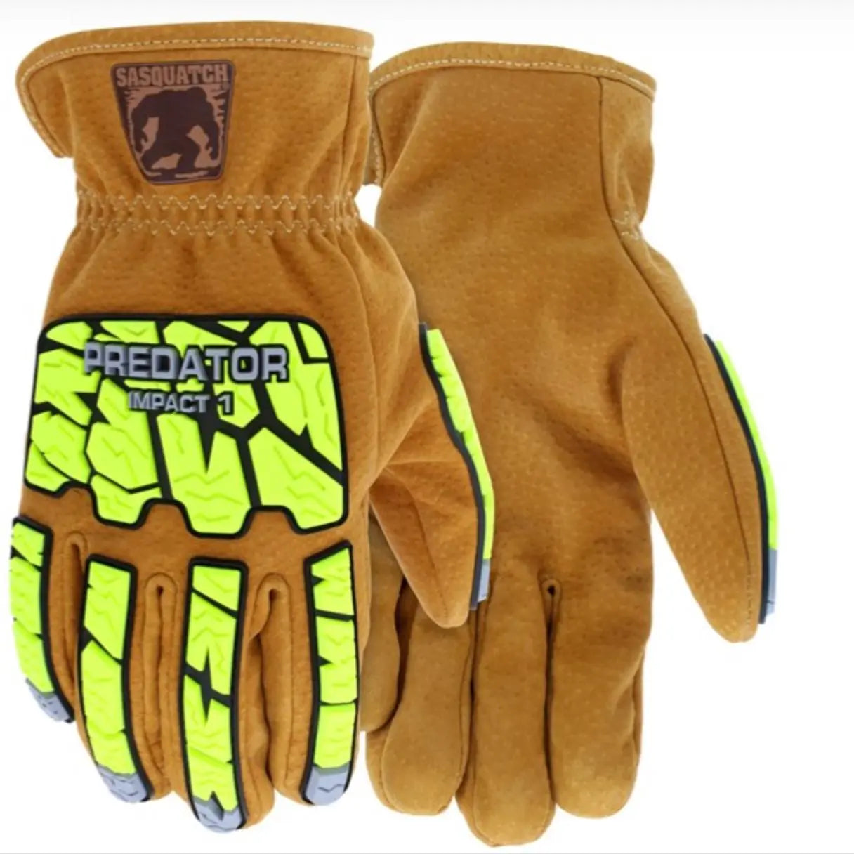 MCR SAFETY - Predator Impact TPR Back of Hand Protection, Leather Driver, Cut Abrasion and Impact Resistant, Wing Thumb - Becker Safety and Supply