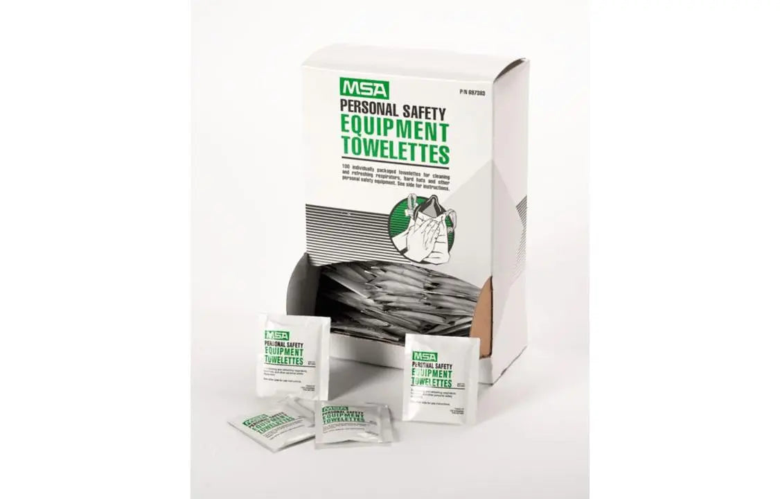 MSA - Personal Safety Equipment Towelette, White (Box of 100) - Becker Safety and Supply