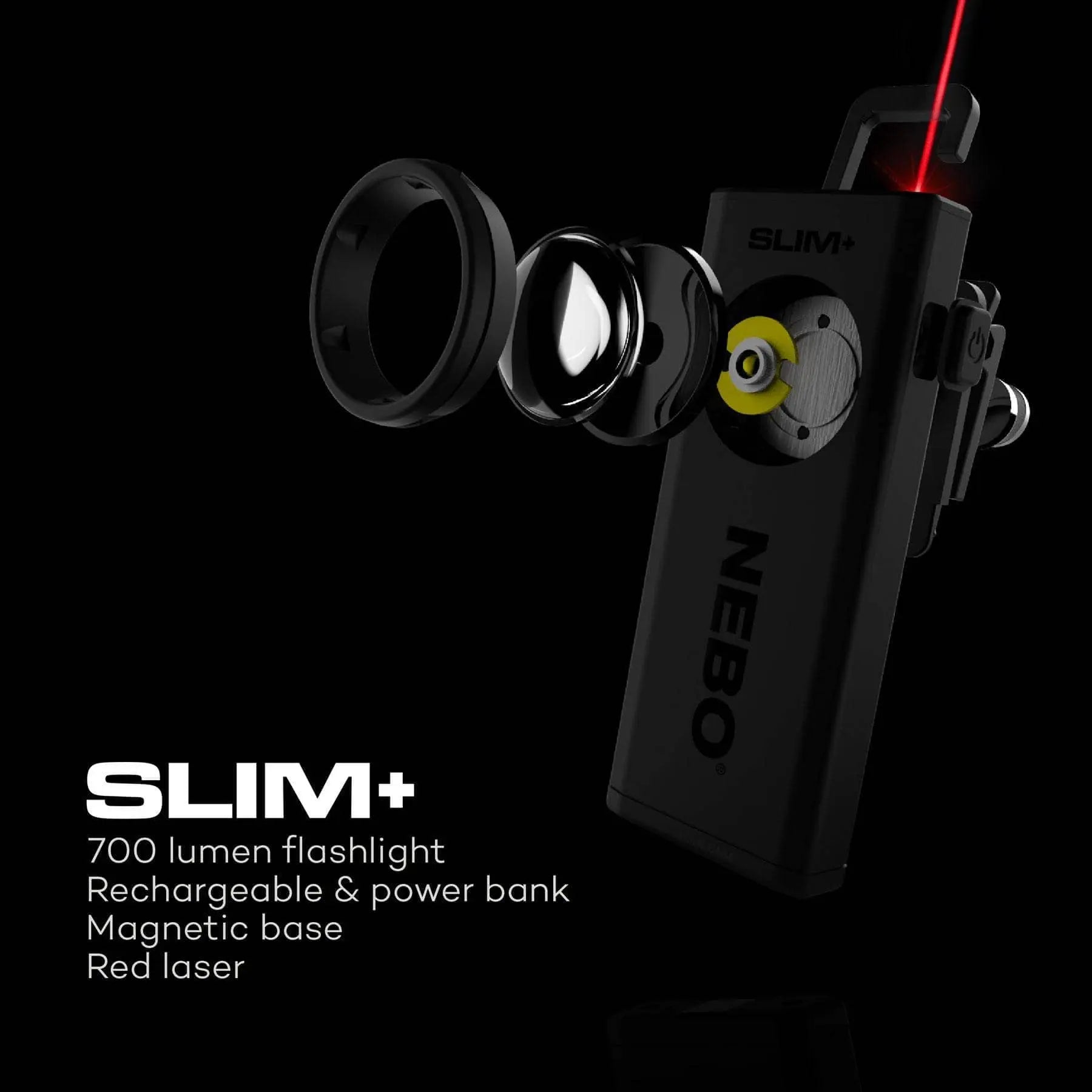 NEBO - SLIM+ Rechargeable 700 lumen with red laser pointer - Becker Safety and Supply