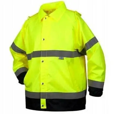 PYRAMEX - Hi-vis Rain Jacket, Lime - Becker Safety and Supply