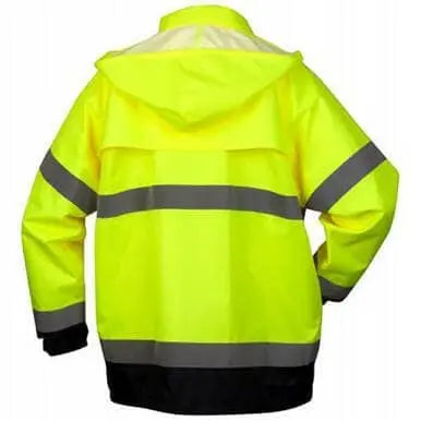 PYRAMEX - Hi-vis Rain Jacket, Lime - Becker Safety and Supply