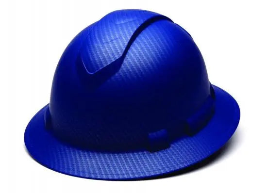 PYRAMEX - Ridgeline Full Brim Hard Hat, Matte Blue Graphite - Becker Safety and Supply