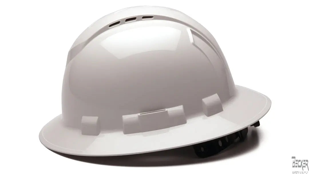 PYRAMEX - White Full Brim Hard Hat, CIVITAS Logo  Becker Safety and Supply