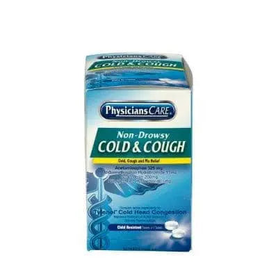 PhysiciansCare Cold & Cough Congestion Medication, 50 Doses Of 2 Tablets - Becker Safety and Supply