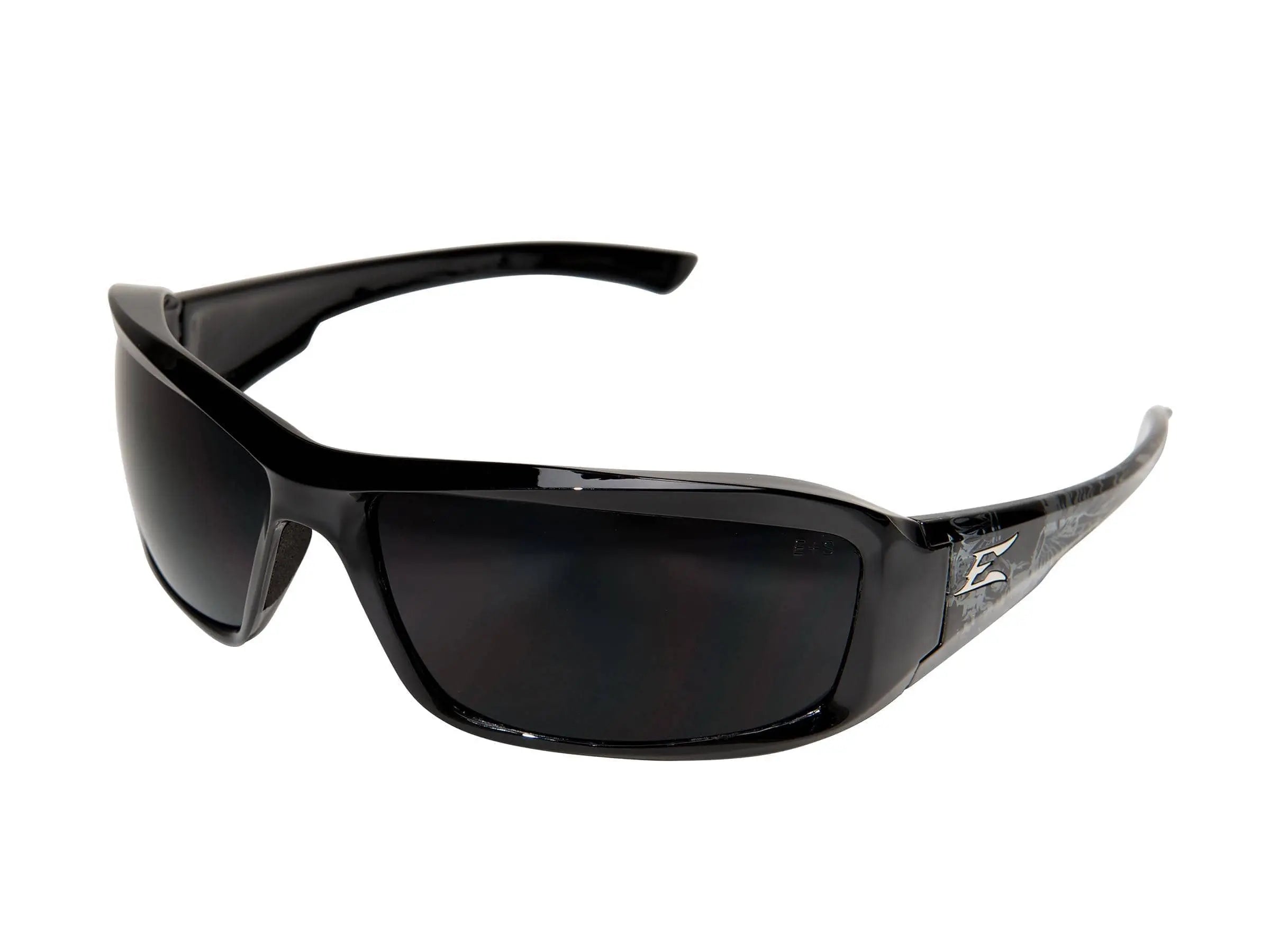 EDGE - Brazeau Skull ‚Äî Black & Gray Winged Skull Frame / Polarized Smoke Lens - Becker Safety and Supply