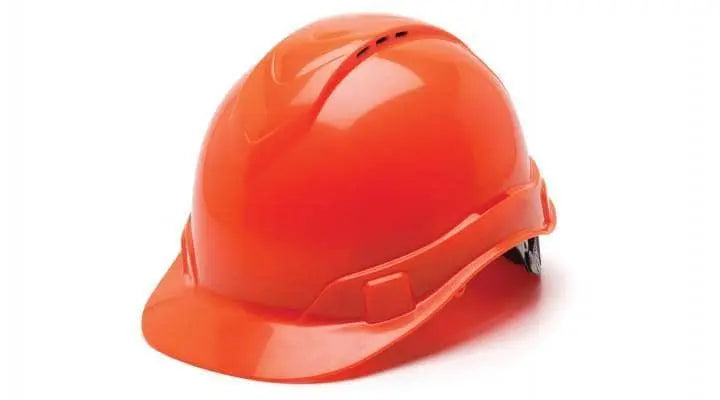 Pyramex - Ridgeline Cap Style Hard Hat 4 Point Vented Ratchet, Orange - Becker Safety and Supply