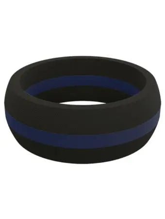 QALO - Men's Thin Blue Line Ring, Thin Blue Line Pinstripe - Becker Safety and Supply