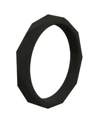 QALO -Women's Stackable RIngs, Black and White - Becker Safety and Supply