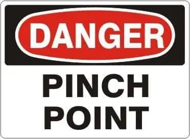 SAFEHOUSE SIGNS - DANGER SIGN - "PINCH POINT" - Adhesive Vinyl - 3" X 5" - Becker Safety and Supply