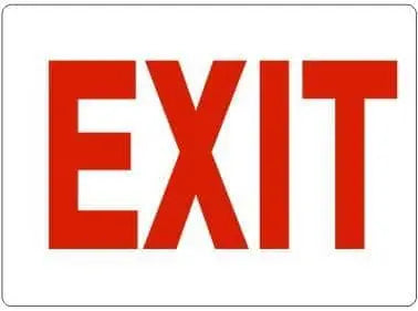 SAFEHOUSE SIGNS - EXIT Sign - Red Letters on white background - REFLECTIVE - 10" x 14" - Becker Safety and Supply