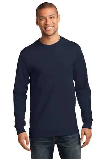 SANMAR - Port & Company¬Æ TALL Long Sleeve Essential Tee - DEEP NAVY - Becker Safety and Supply