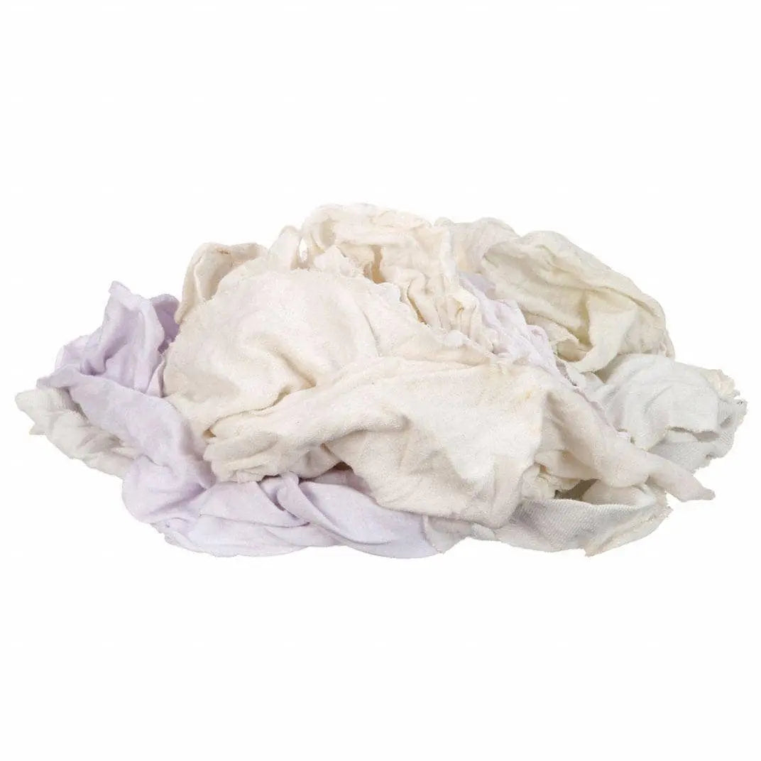 STAR INDUSTRIAL -  White Cotton T-Shirt Rags 10lb Box - Becker Safety and Supply