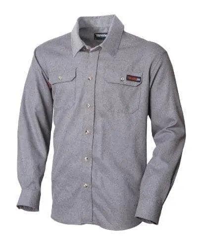 TECGEN - Tecgen Select 5.5oz Dress Shirt - HRC 2, NFPA 2112 - Gray - Becker Safety and Supply