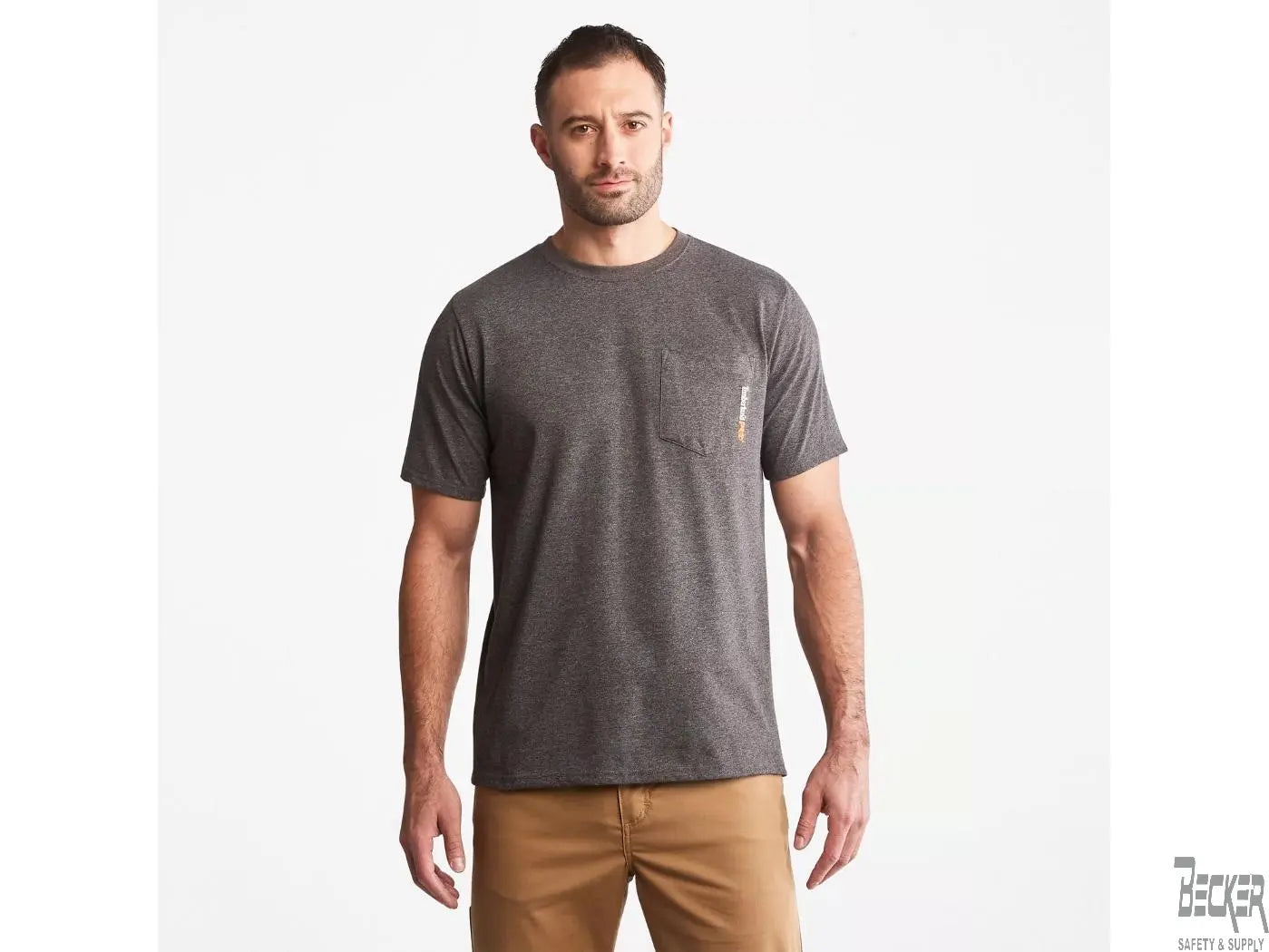 TIMBERLAND PRO - Base Plate Short Sleeve T-Shirt, Burnt Olive - Becker Safety and Supply