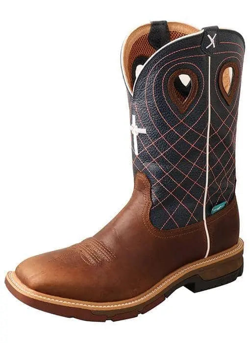 TWISTED X - Mens 12"‚ Alloy Toe Western Work Boot with CellStretch, Waterproof - Becker Safety and Supply