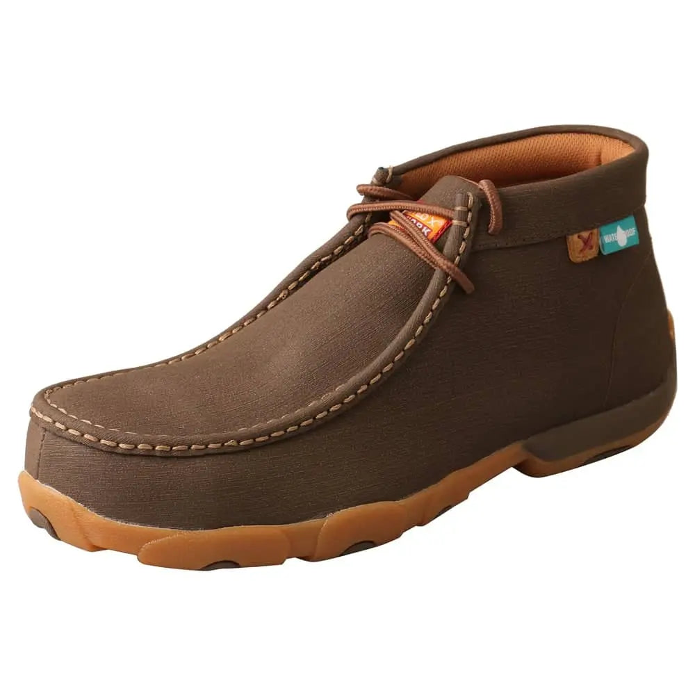 TWISTED X - Work Chukka Driving Moc, Nano Toe, Waterproof - Chocolate - Becker Safety and Supply