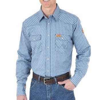 WRANGLER - FR 2112 Navy Black Plaid Shirt - Becker Safety and Supply