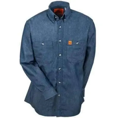 WRANGLER - FR HRC2 Denim Work Shirt - Becker Safety and Supply