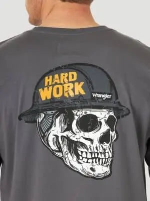 WRANGLER - FR Men's Skull Graphic Long Sleeve Work T-Shirt, Grey - Becker Safety and Supply