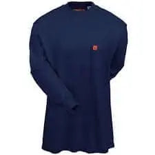 WRANGLER - FR Workwear Henley Shirts Navy - Becker Safety and Supply