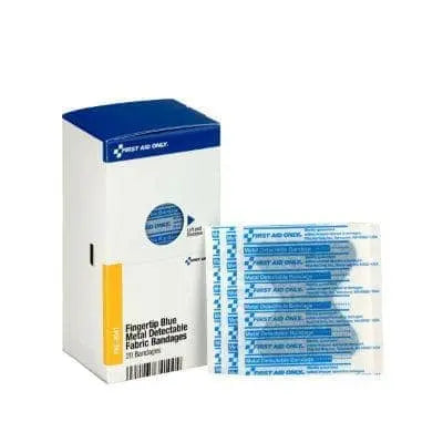 FIRST AID ONLY - SC Refill Blue Metal Detectable Fingertip Bandages, 40/box - Becker Safety and Supply